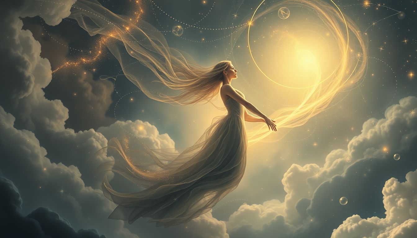 Eine Dame als spirituelle Führerin symbolisiert innere Weisheit und Führung.