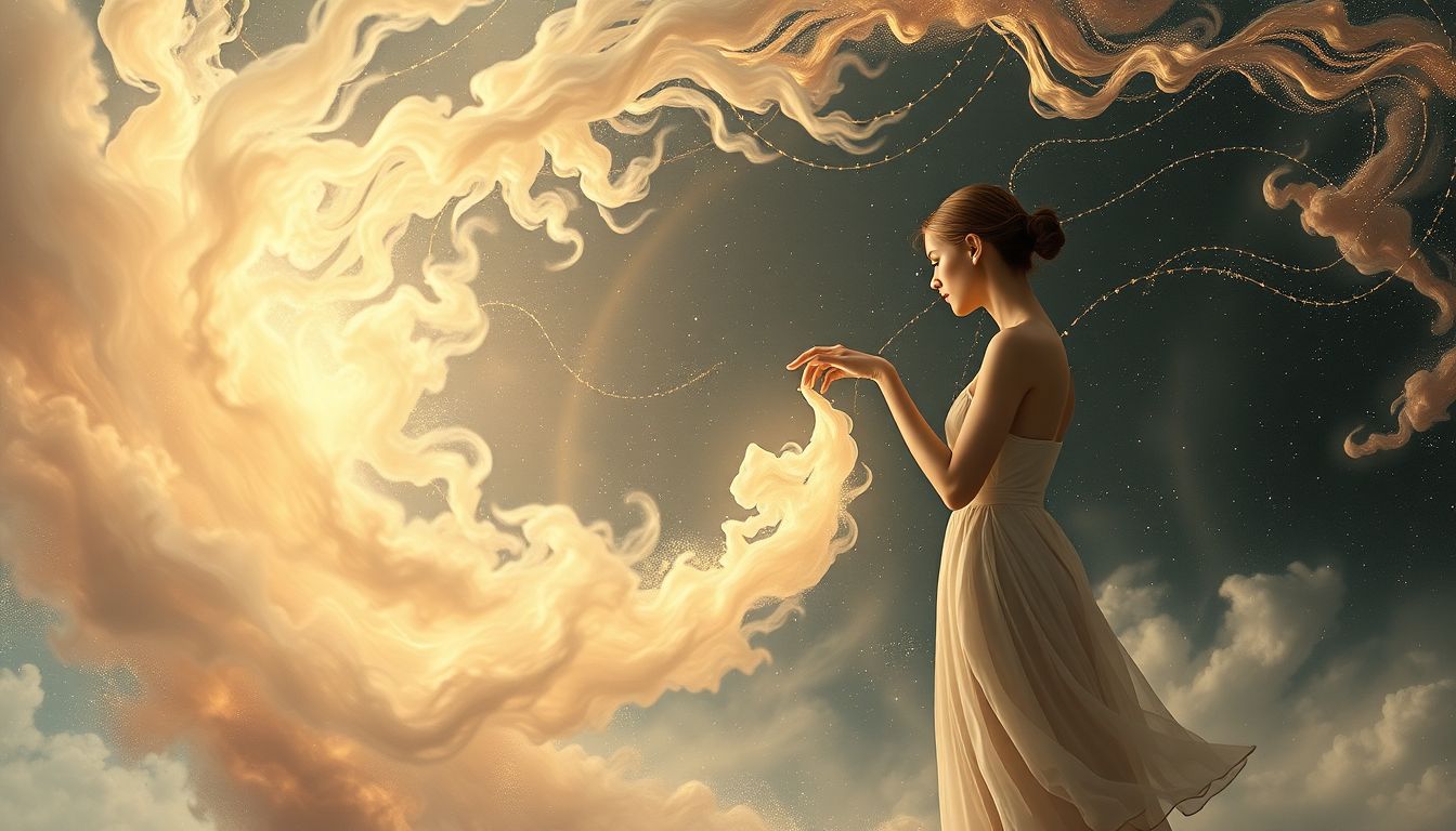 Eine Dame, die etwas wegnimmt, symbolisiert Verlust oder Kontrolle im Traum.