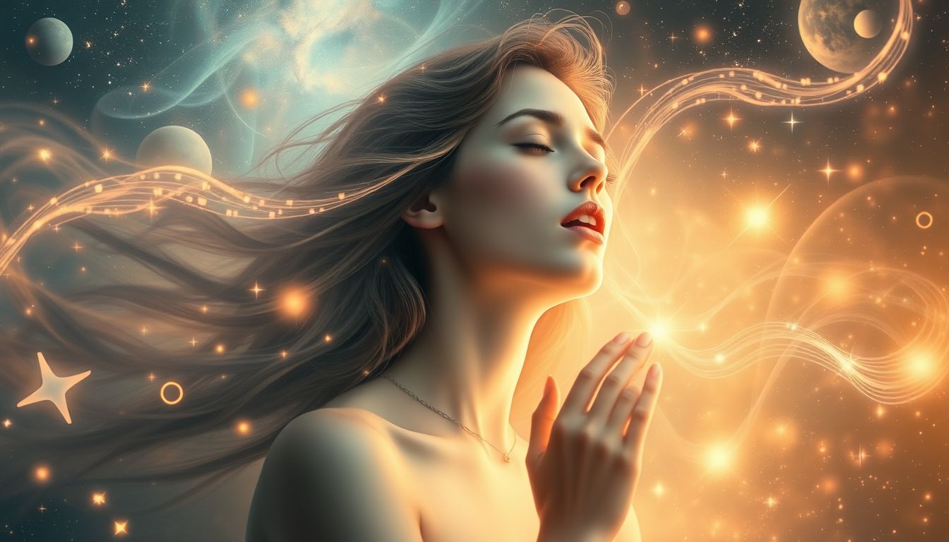 Eine singende Dame im Traum symbolisiert innere Harmonie und Freude.