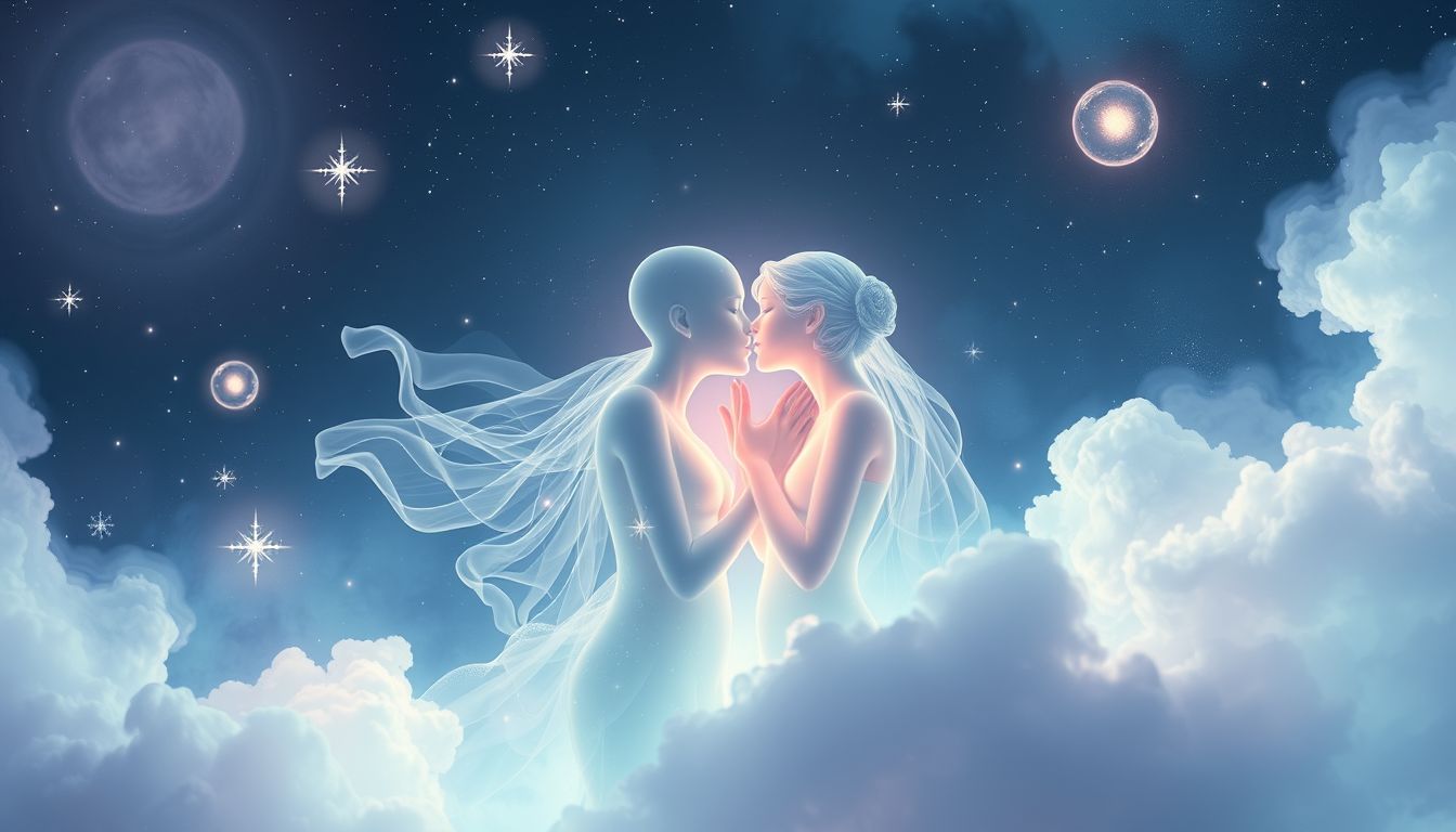 Eine Dame im Traum küssen symbolisiert oft Sehnsucht und Verbindung.