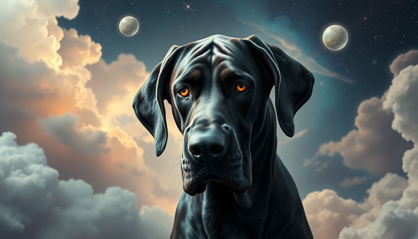 Eine Dogge mit traurigen Augen symbolisiert tiefes Mitgefühl und unerfüllte Gefühle.