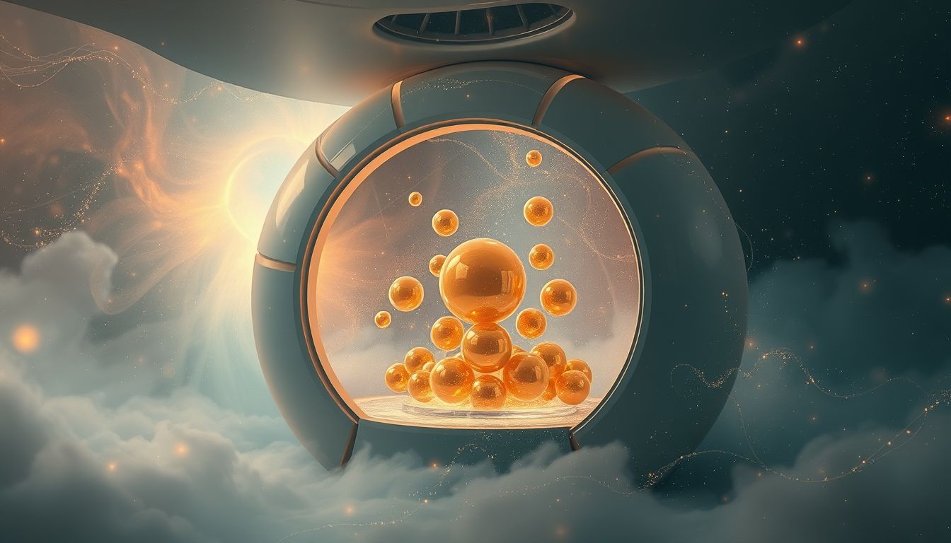 Eine Kühlanlage voller Gold symbolisiert materiellen Wohlstand und Sicherheit.