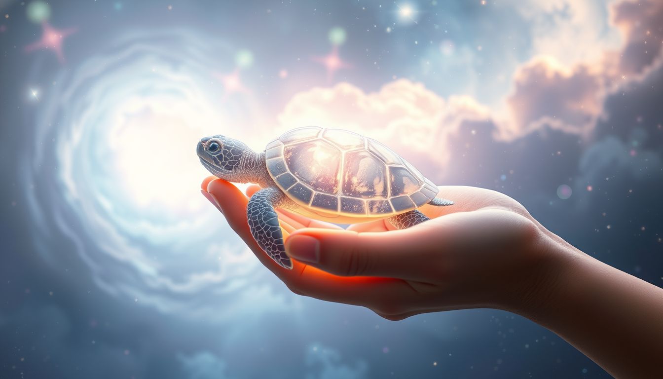 Eine Schildkröte fangen symbolisiert Mut und Chancen im Alltag.