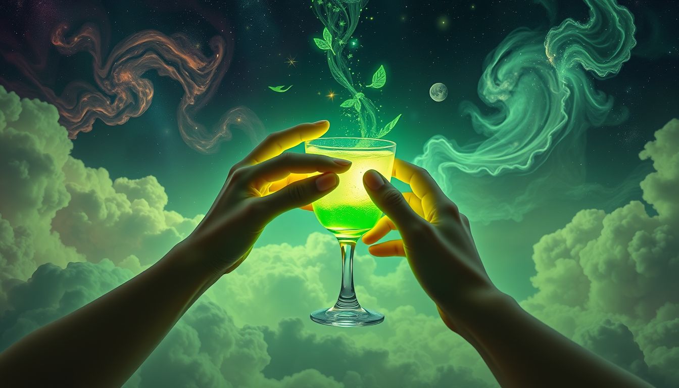 Einen Absinth-Cocktail im Traum symbolisiert kreative Sehnsüchte und Abenteuer.