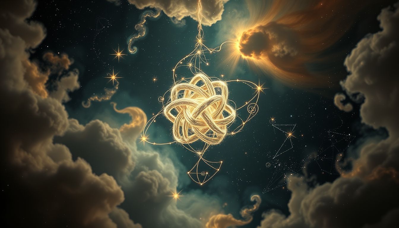 Ein mystischer Knoten symbolisiert verborgene Herausforderungen und innere Stärke.