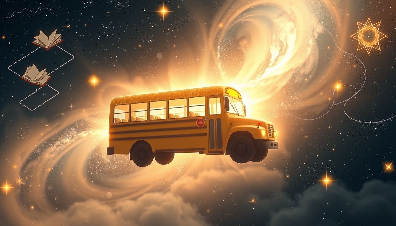 Der Schulbus symbolisiert Neubeginn und soziale Vernetzung im Traum.