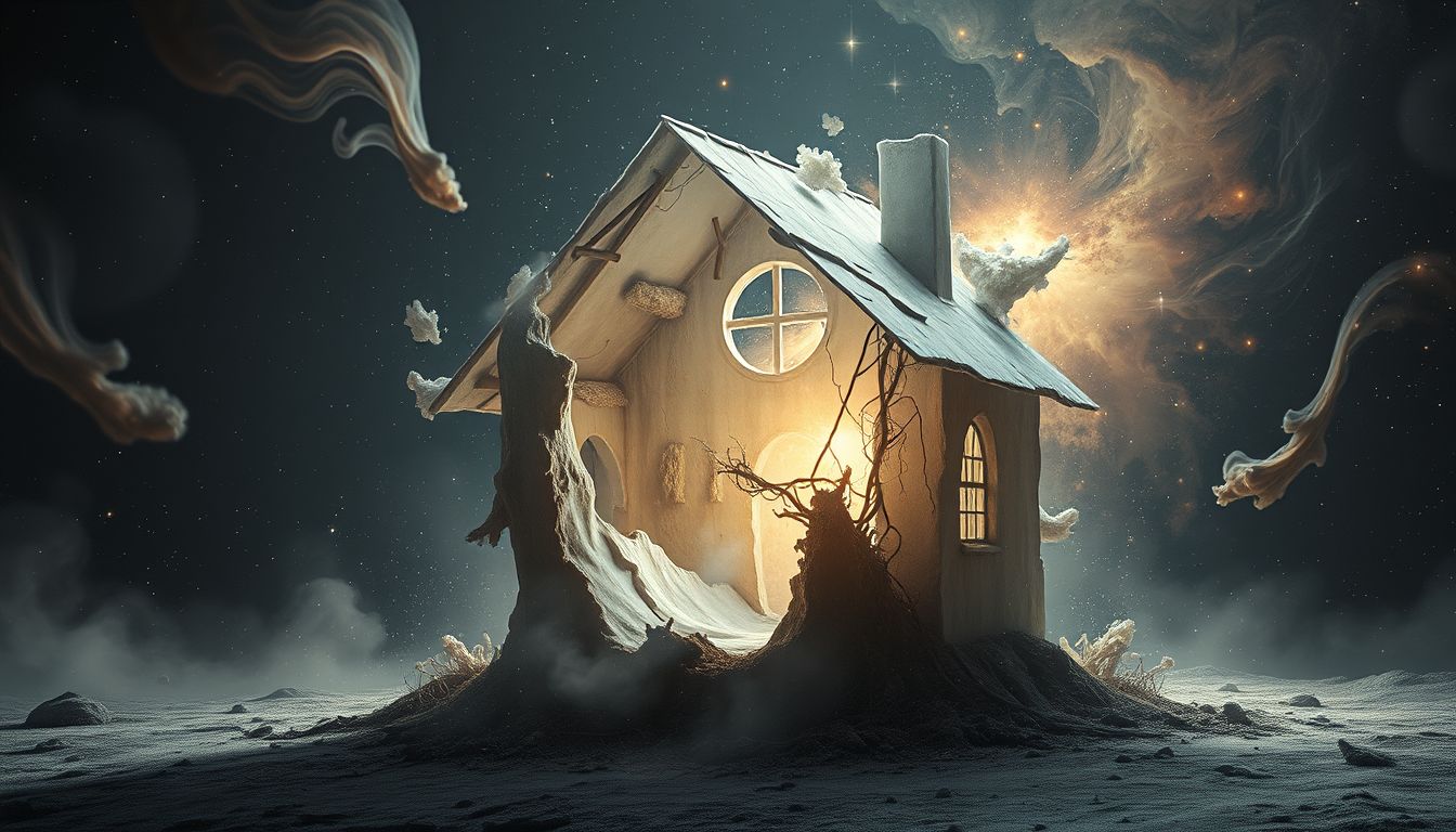Verborgene Fäulnis im Haus symbolisiert oft unterdrückte psychische Konflikte.