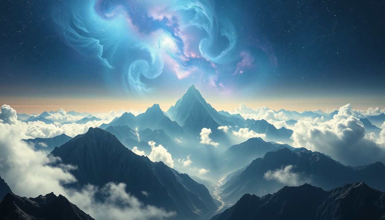 Fliegen über Bergmassive symbolisiert Überwindung und neue Lebensperspektiven.