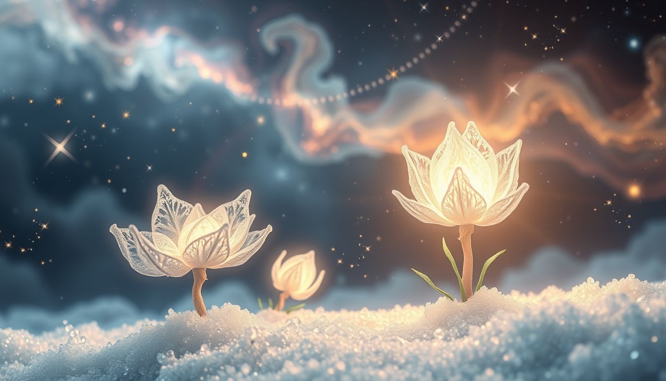 Frost symbolisiert oft das Ende eines Zyklus und neuen Anfang.
