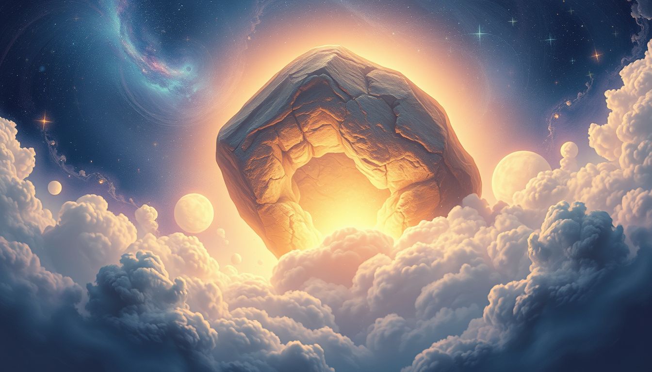 Der Felsen symbolisiert Schutz und innere Stabilität im Traum.