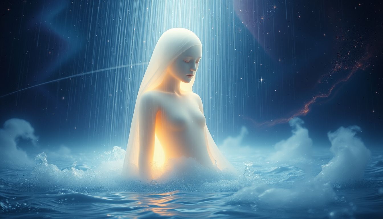 Im Regen gewaschen zu werden symbolisiert spirituelle Reinigung und Erneuerung.