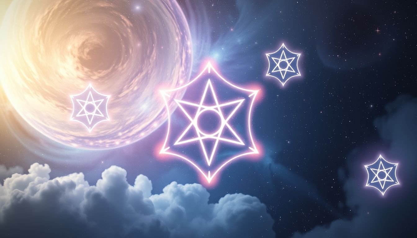 Mehrere Hexagramme gleichzeitig symbolisieren komplexe Entscheidungen und Wege.