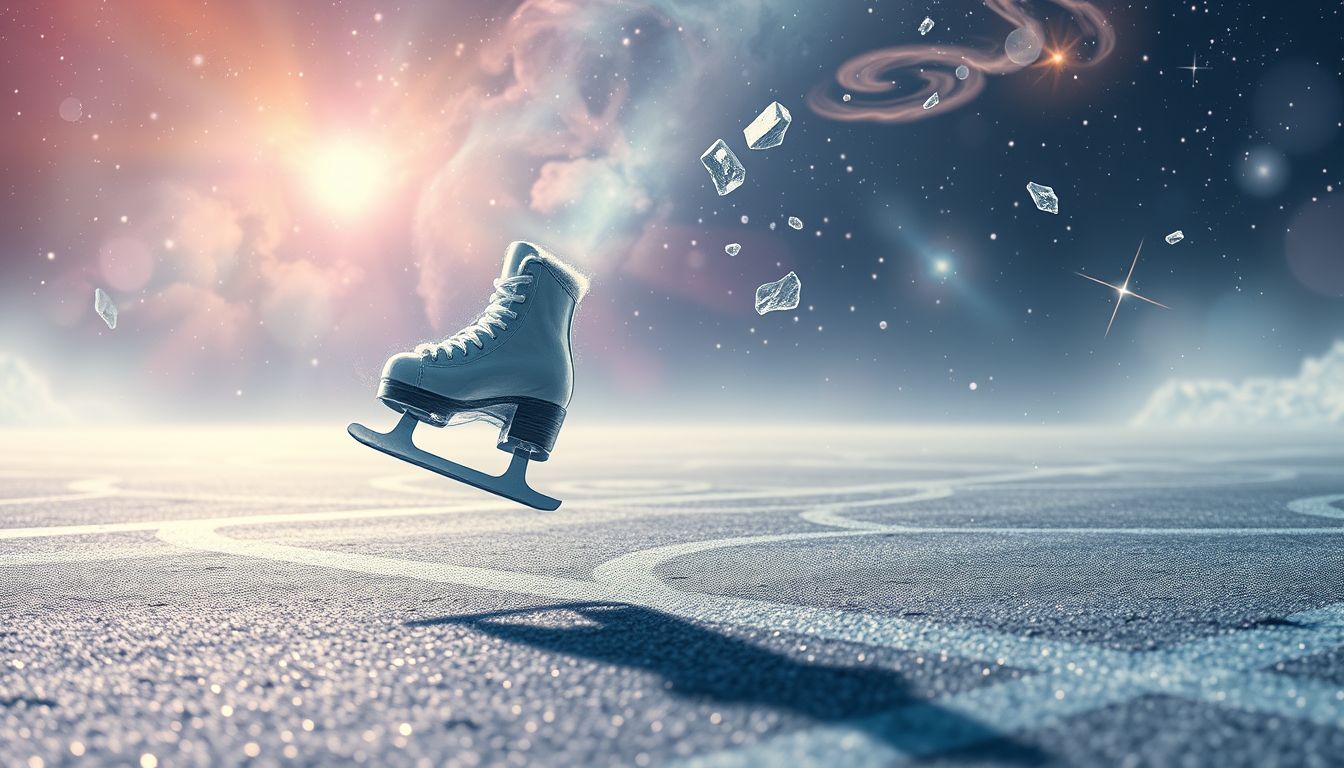Mit Schlittschuhen auf Asphalt symbolisiert unbequeme Lebenswege und Herausforderungen.
