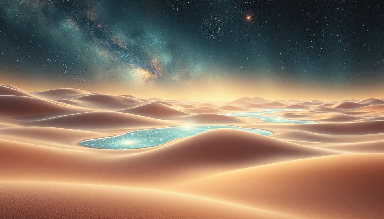 Petroleum in der Wüste symbolisiert Überleben trotz extremer Ressourcenknappheit.