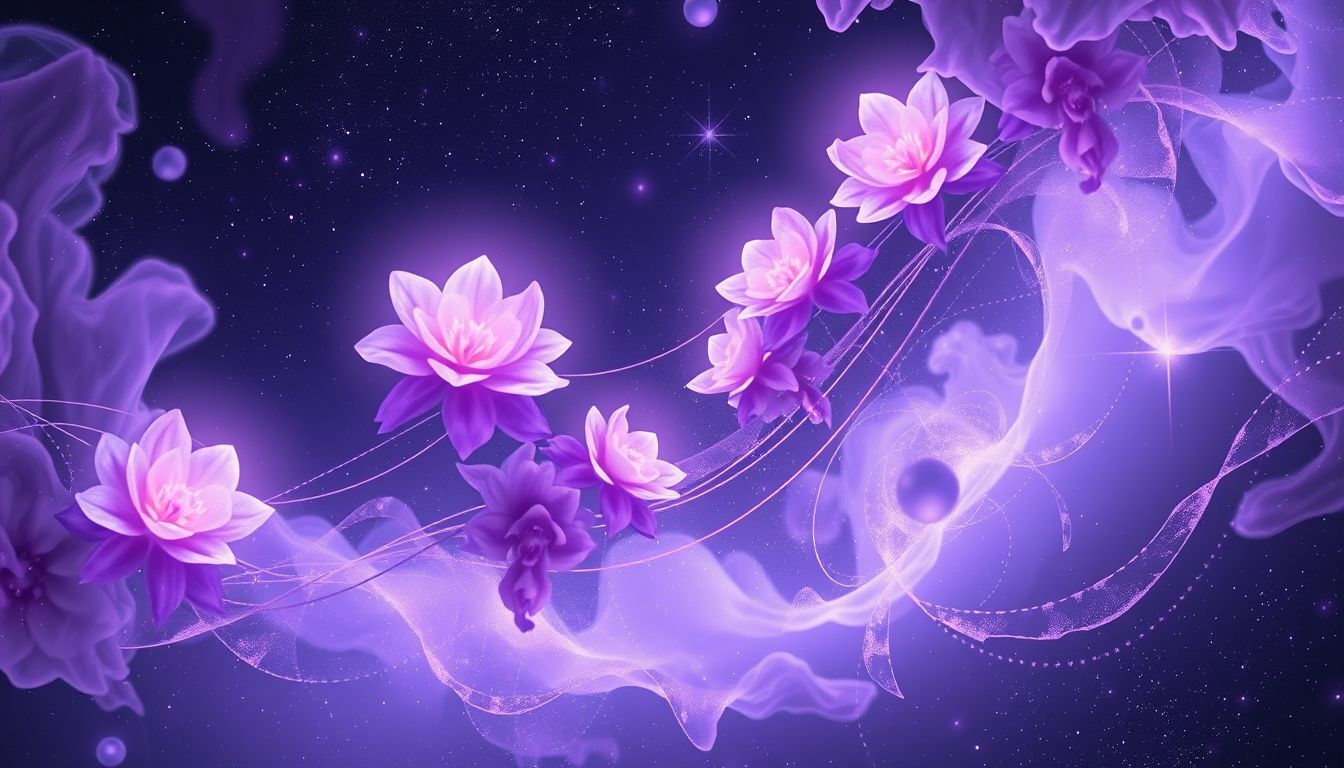 Purpurblumen im Traum symbolisieren tiefe Spiritualität und inneres Wachstum.