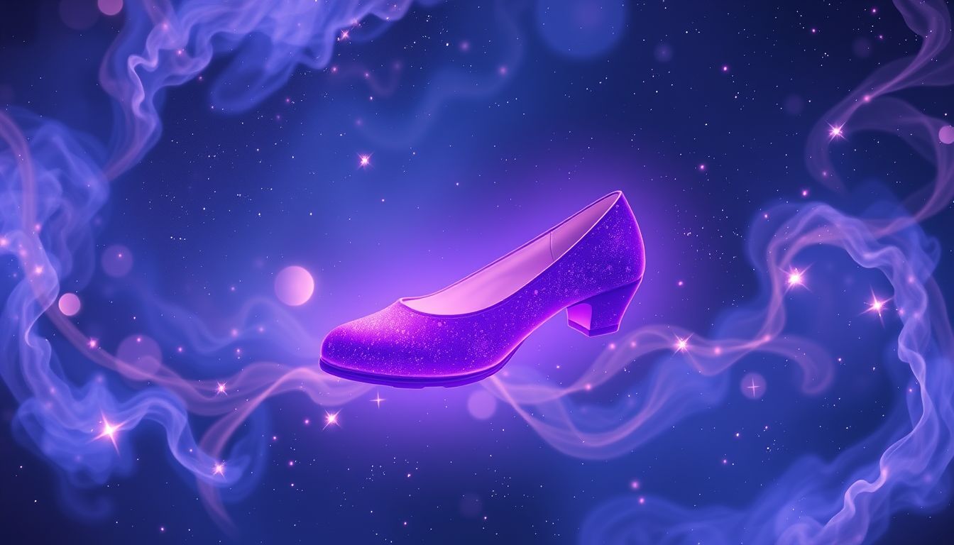 Purpurfarbene Schuhe symbolisieren im Traum spirituelle Transformation und Wachstum.