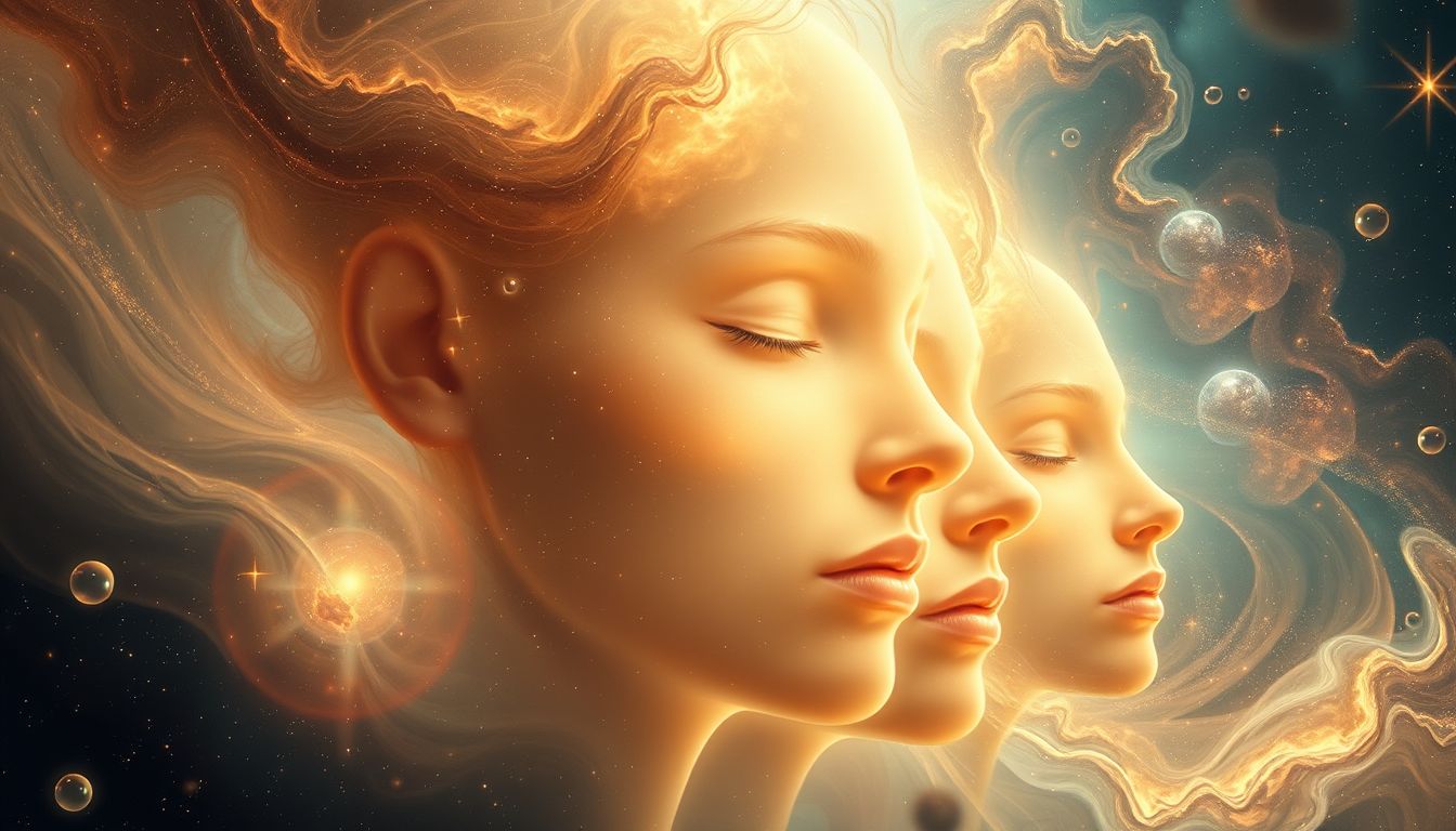Schimmernde Gesichter spiegeln oft verborgene Emotionen und soziale Dynamik.
