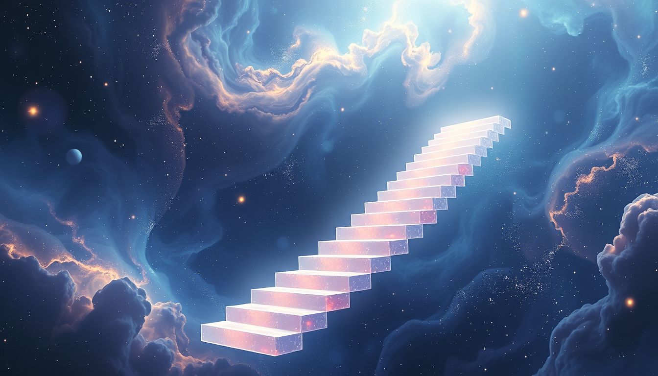 Breite Treppen symbolisieren neue Chancen und lebensverändernde Entscheidungen.