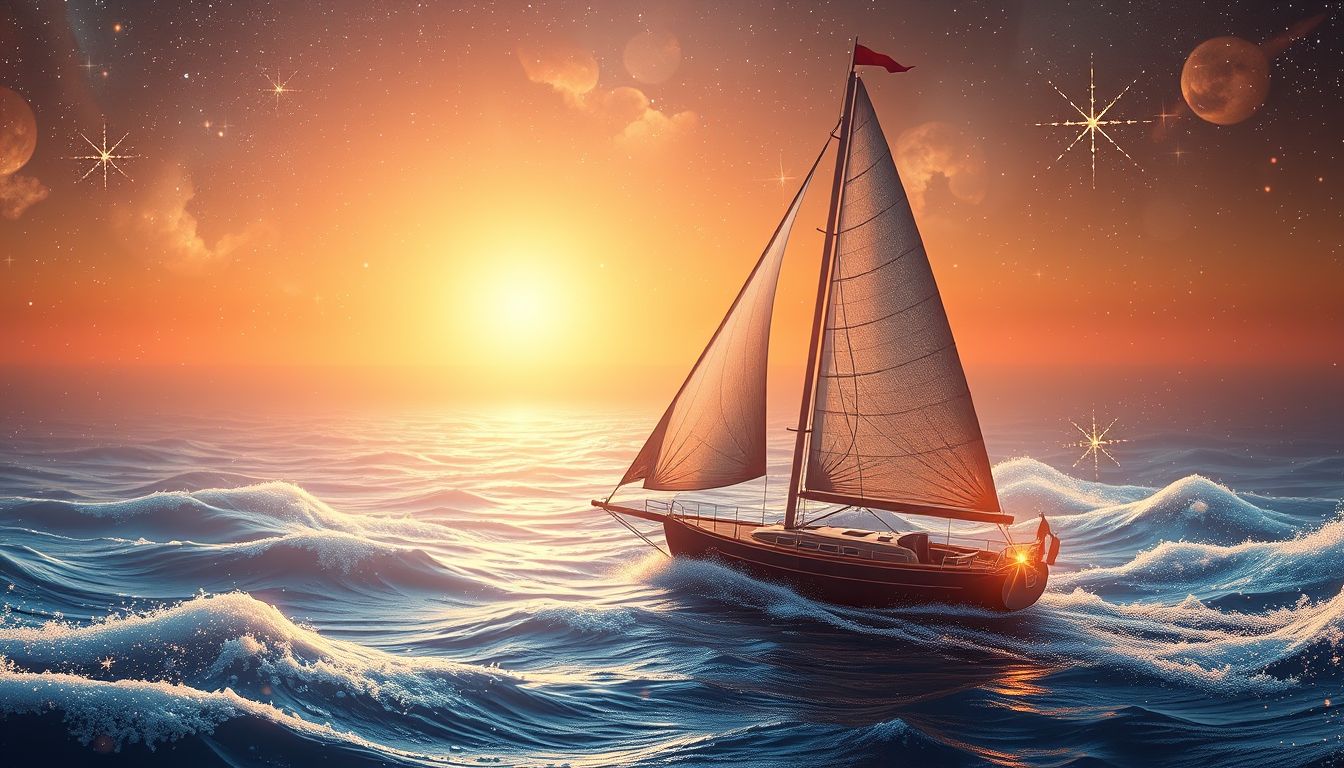 Segeln bei Sonnenaufgang symbolisiert Hoffnung, Neubeginn und Zuversicht.