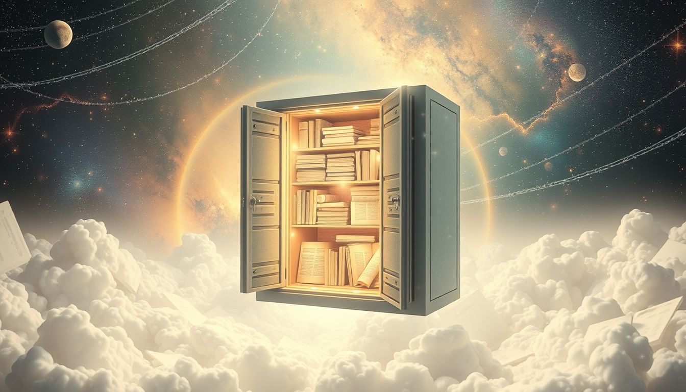 Ein Spind voller Bücher symbolisiert Wissen und verborgene Potenziale.