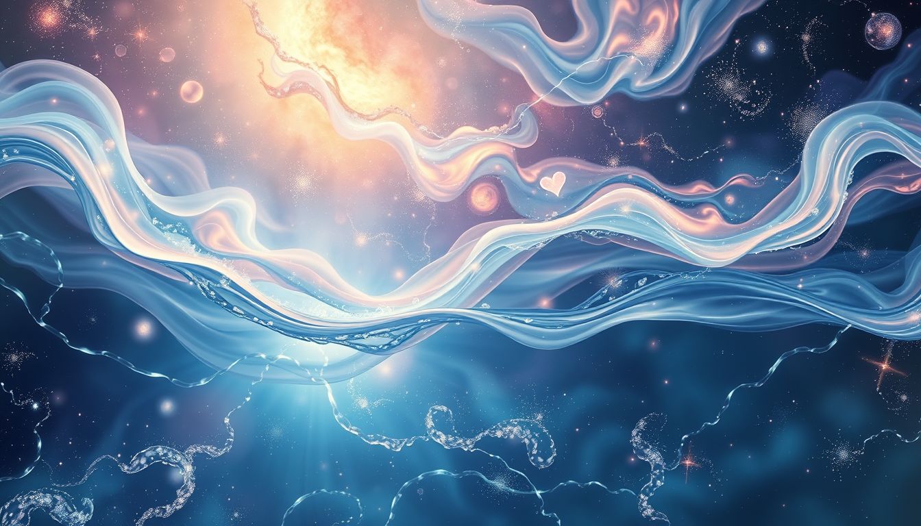 Wasser im Tableau symbolisiert oft tiefes Gefühl und innere Reinigung.