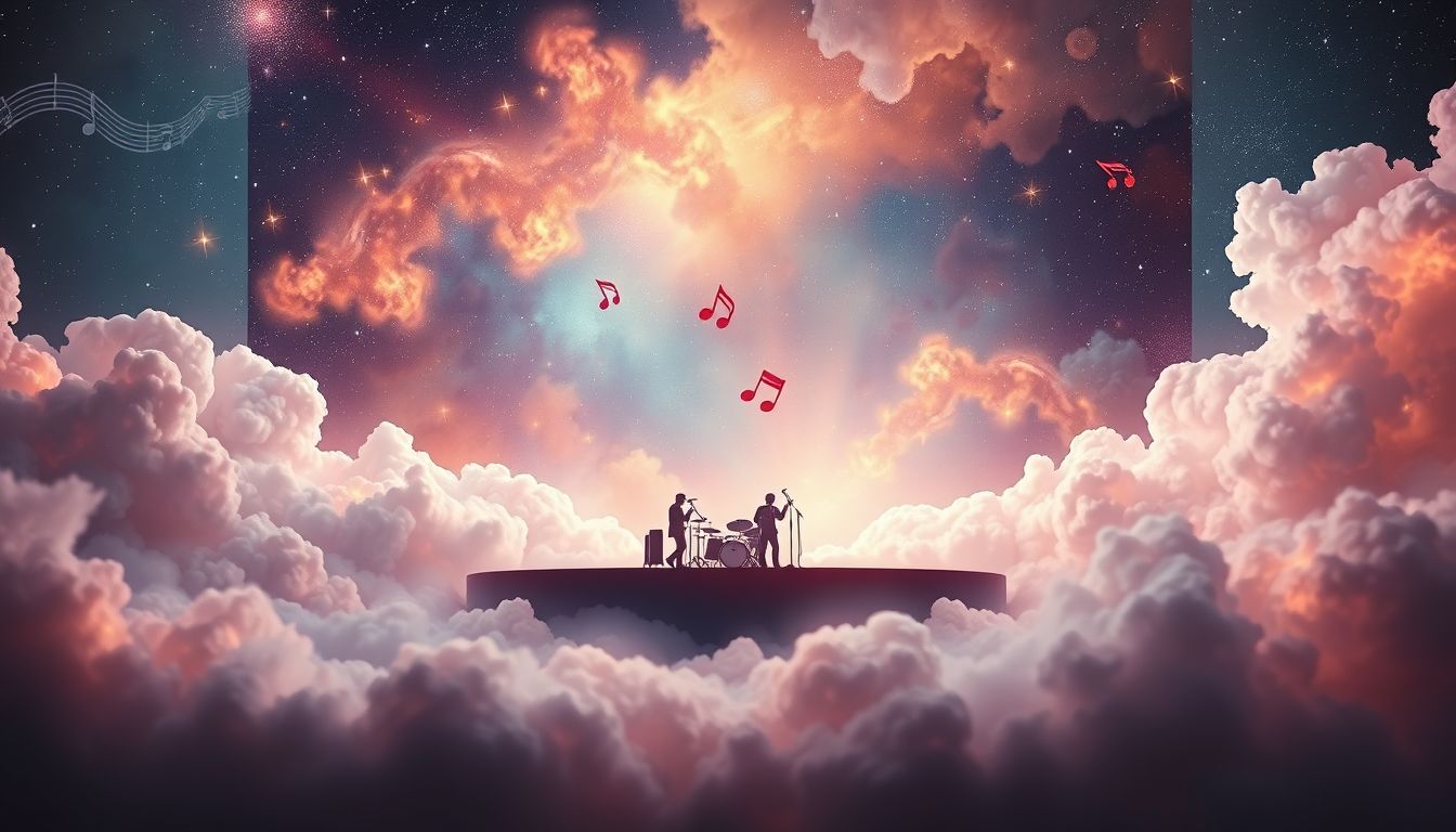 Auf der Bühne mit Band stehen symbolisiert Selbstbewusstsein und Ausdruck.