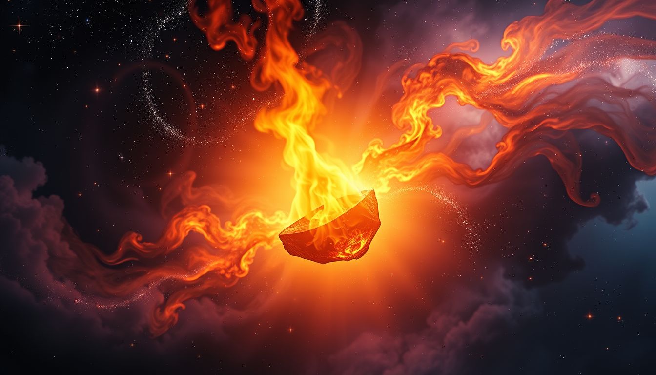 Eine glühende Esse symbolisiert kreative Kraft und inneren Wandel.