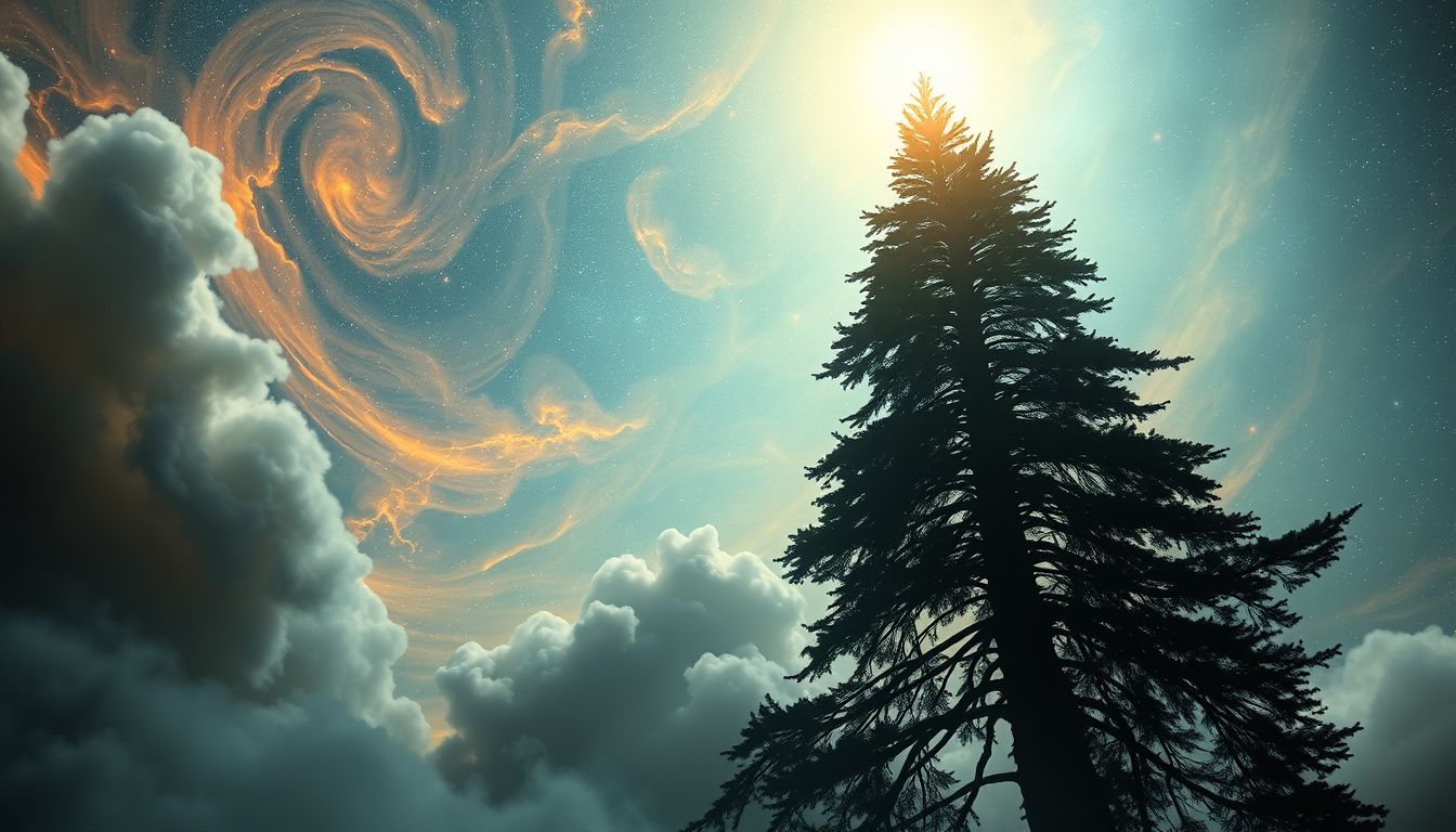 Eine hohe Zeder symbolisiert Stärke, Schutz und spirituelles Wachstum.