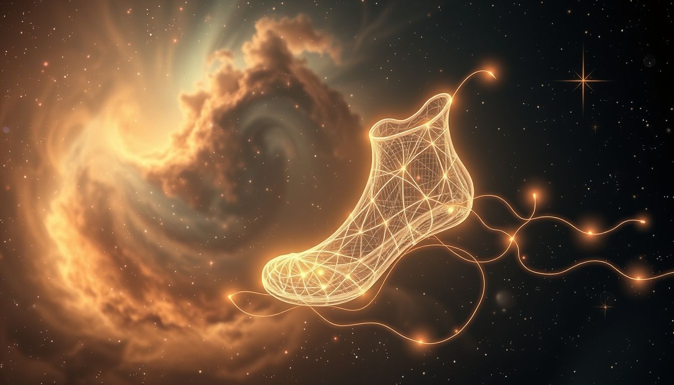 Einen neuen Schuh mit Draht zu nähen symbolisiert kreative Problemlösung.