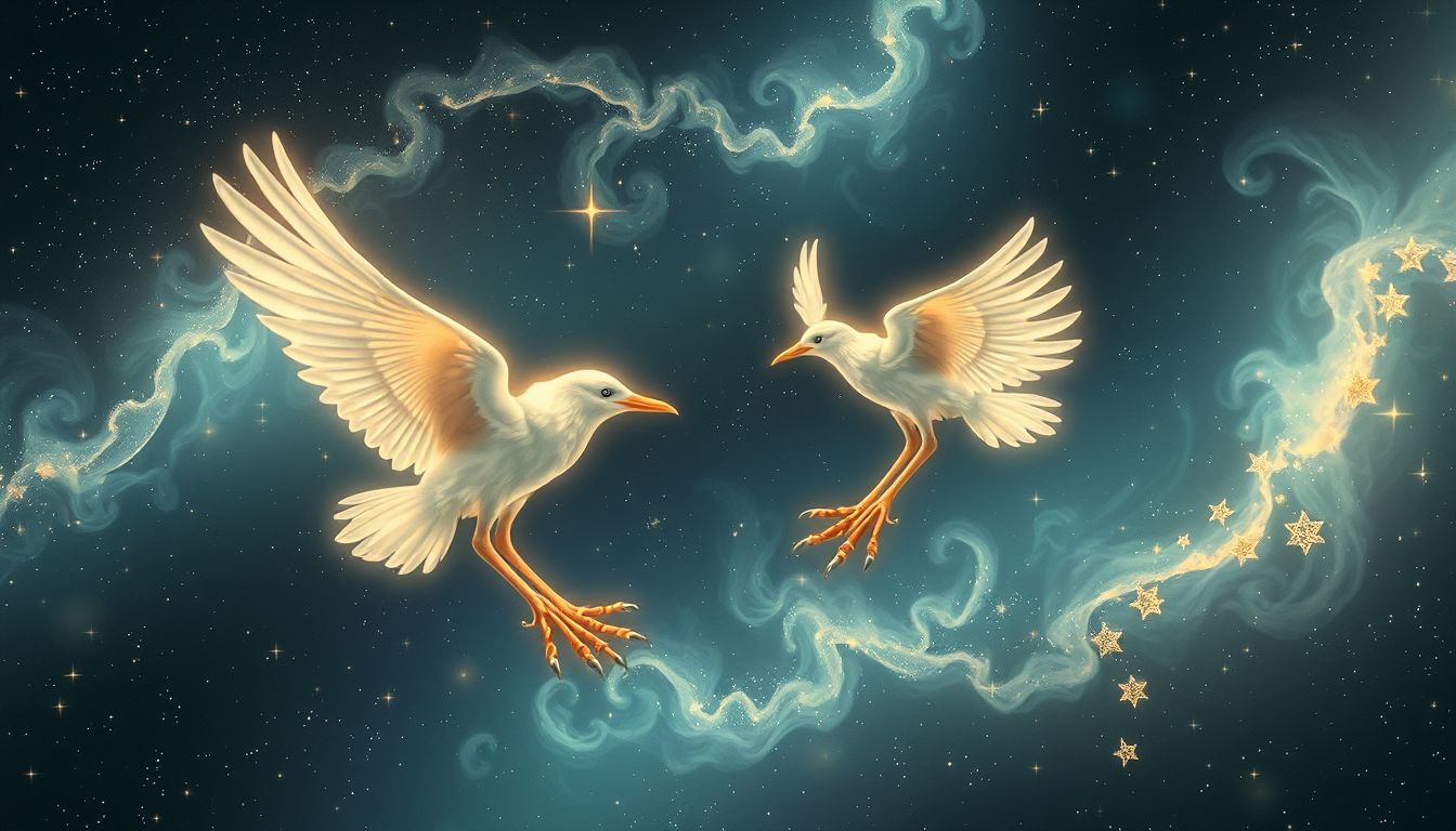 Vogelfüße im Himmel symbolisieren Freiheit und spirituelle Erhebung im Traum.