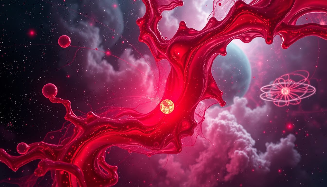 Blut im Mikroskop symbolisiert oft verborgene emotionale Konflikte.