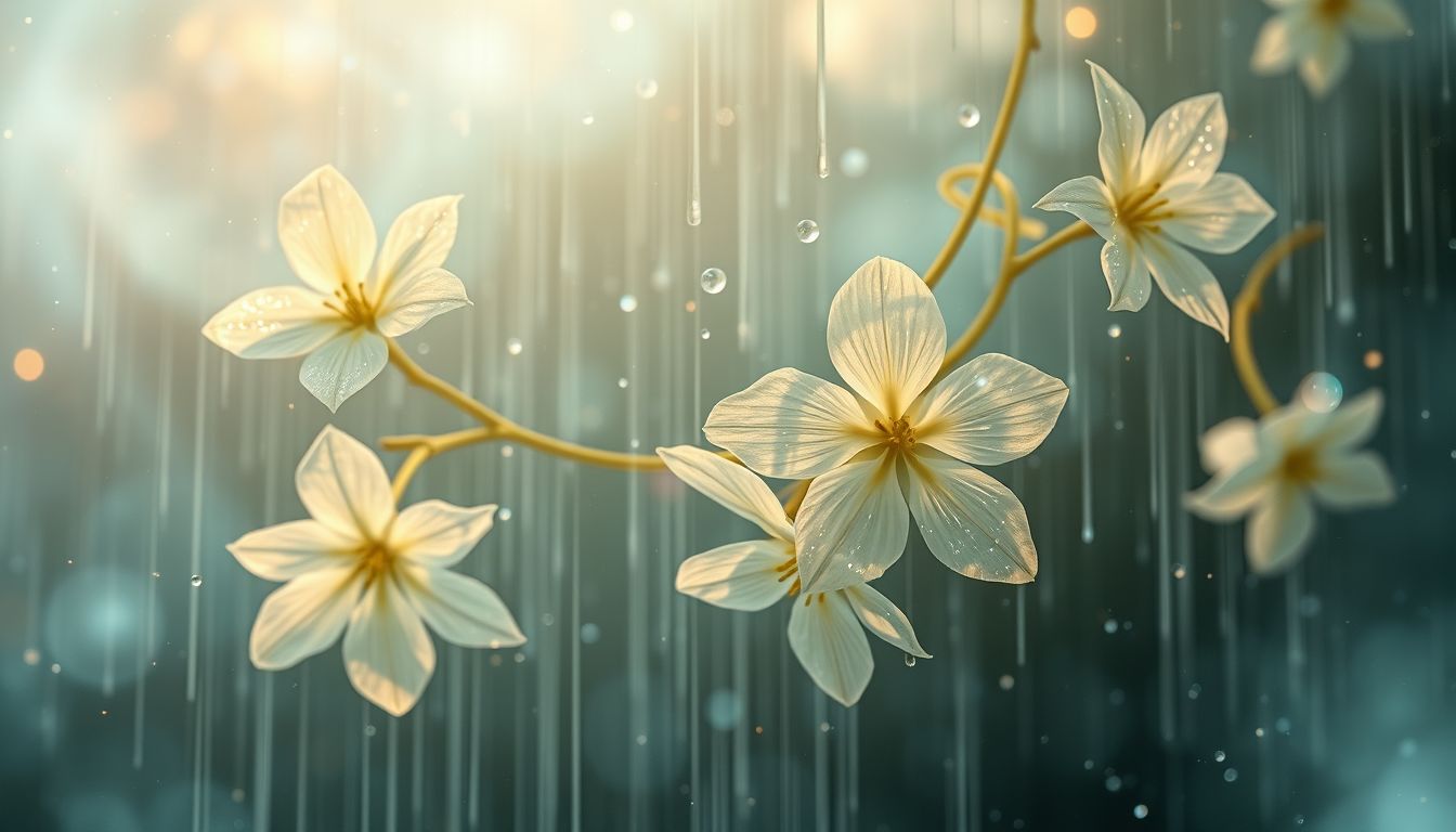 Nasse Lindenblüten im Traum symbolisieren emotionale Reinigung und Erneuerung.