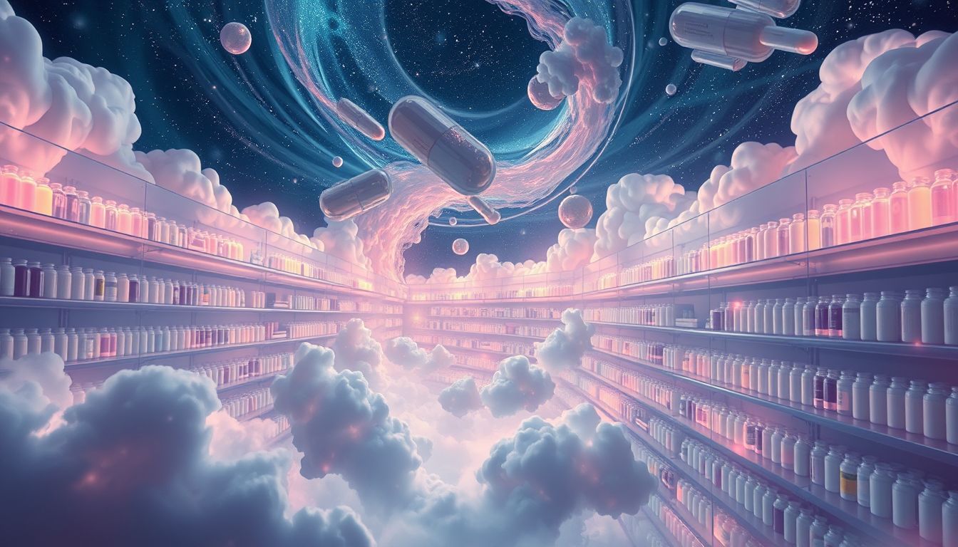 Überfüllte Apotheken-Regale symbolisieren oft überfordernde Lebenssituationen.