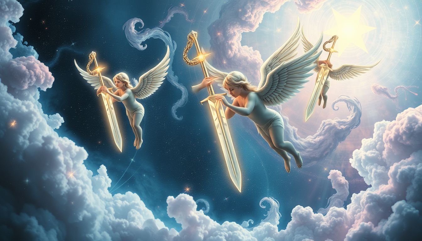 Traum 11 zeigt Cherubim mit Schwertern als Schutzsymbol.