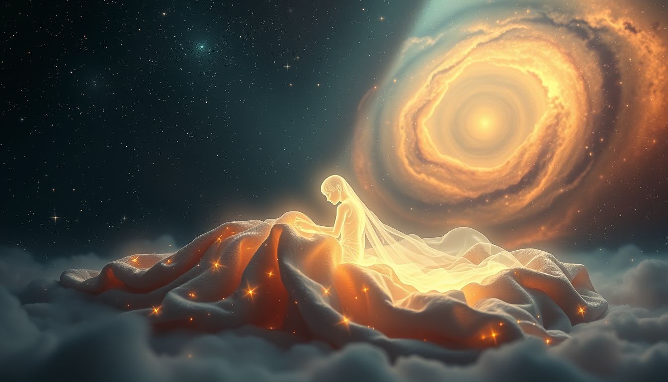 Eine Schoßdecke mit Bild symbolisiert Nähe und innere Geborgenheit.