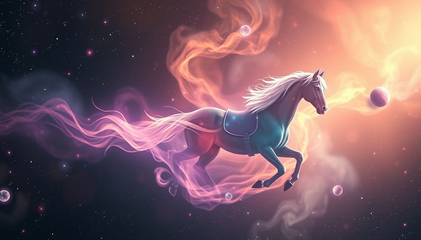 Ein Pferd ohne Sattel symbolisiert Freiheit und ungezügelte Emotionen.