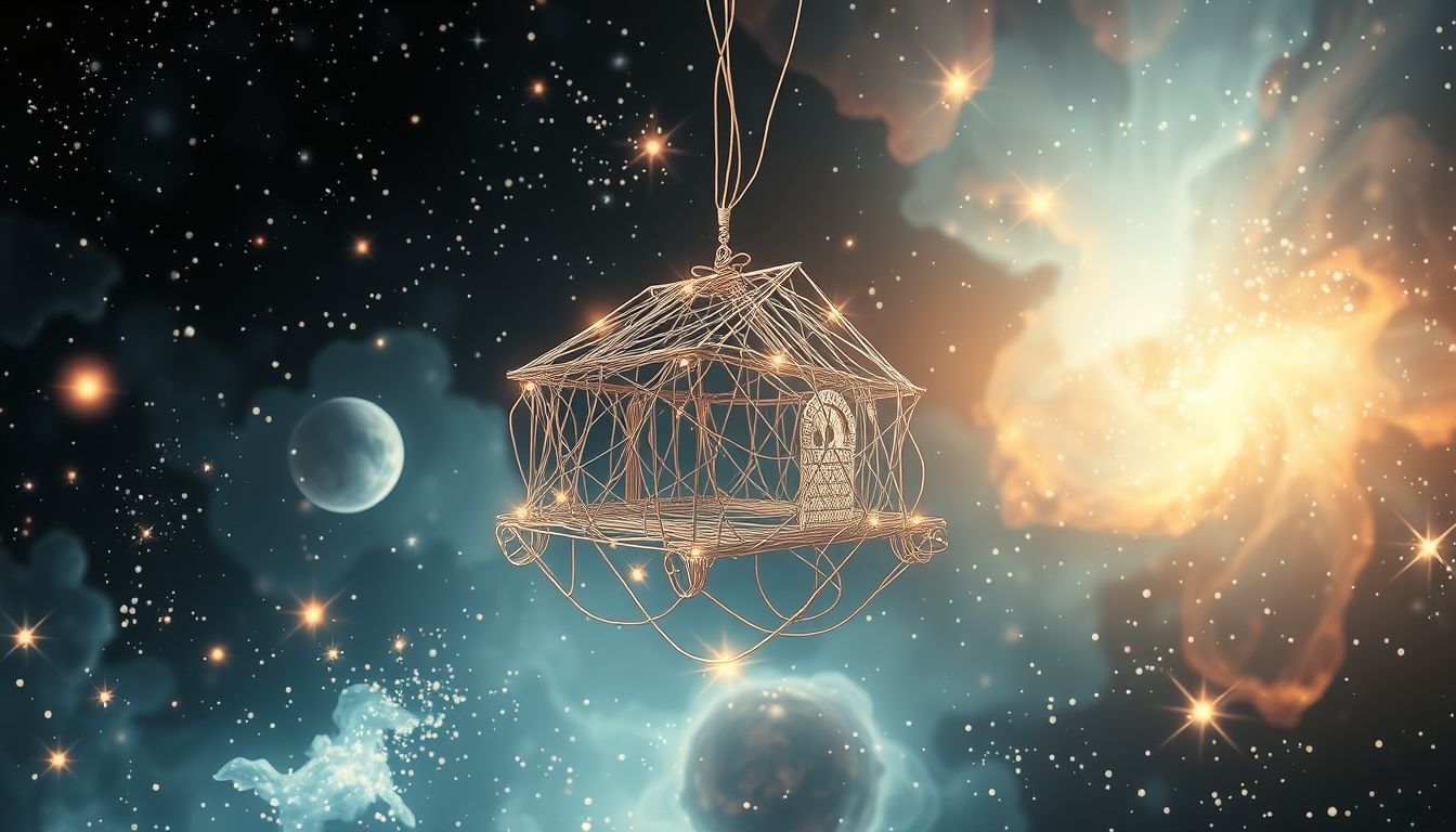 Ein Haus aus Schuhmacherdraht symbolisiert kreative Schutzmechanismen im Traum.