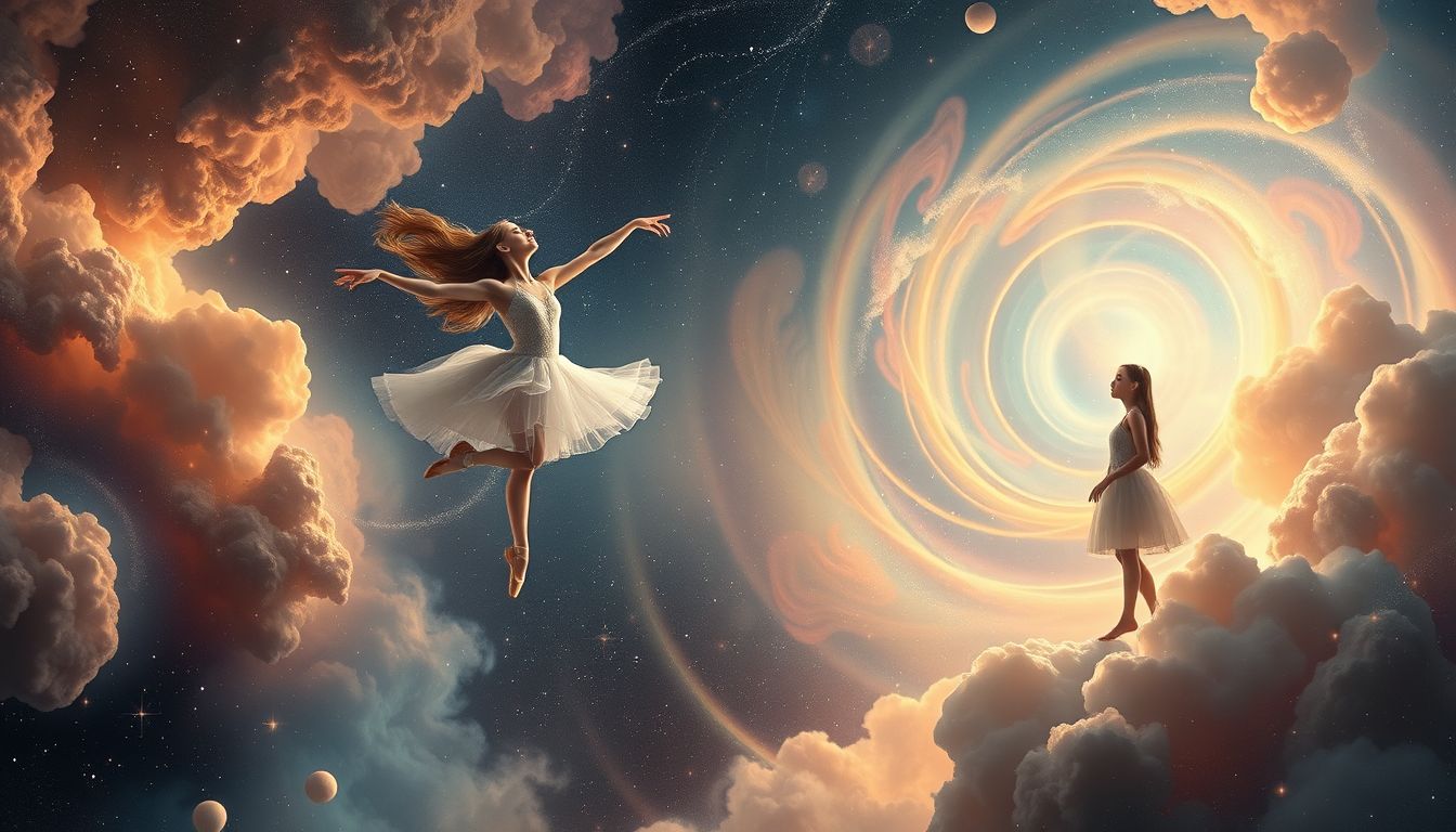 Eine beobachtete Ballerina symbolisiert verborgene Bewunderung und Selbstreflexion.