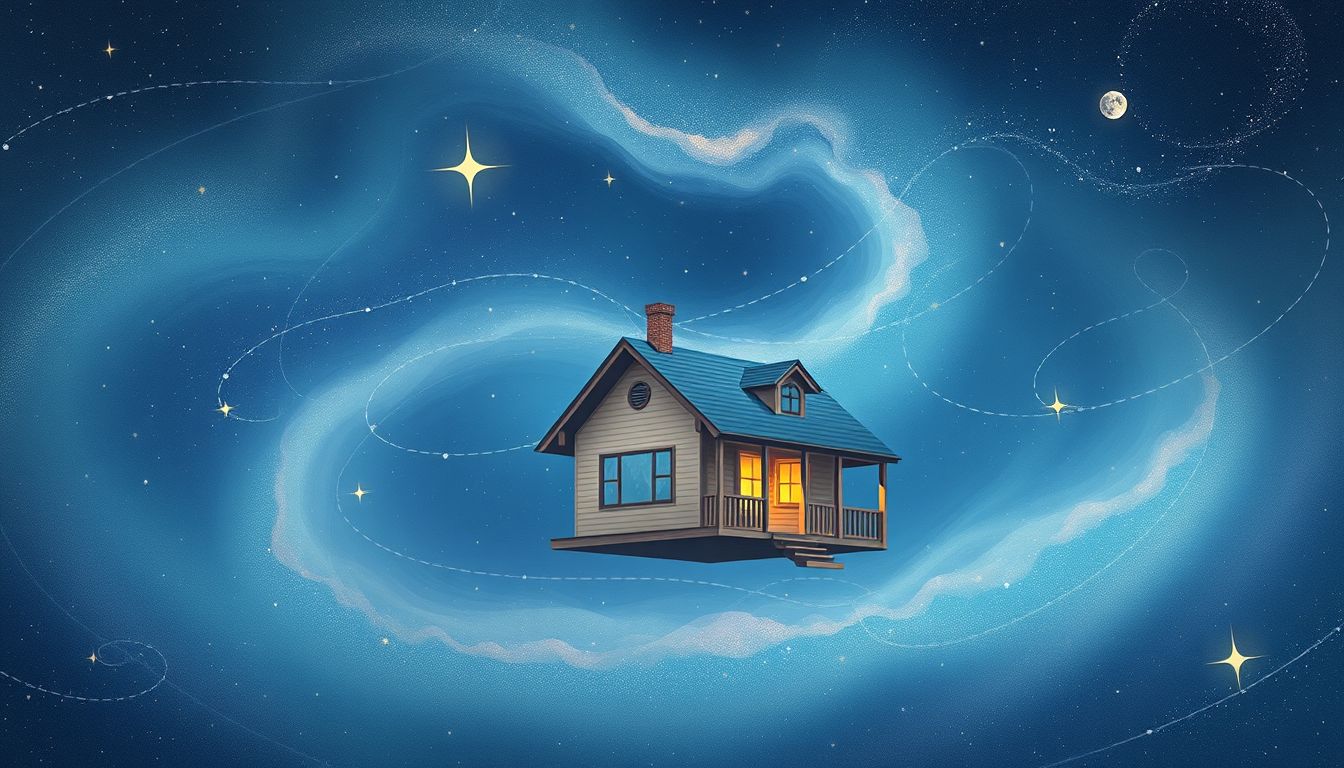 Ein umziehender Bungalow symbolisiert Veränderung und Neuanfang im Leben.