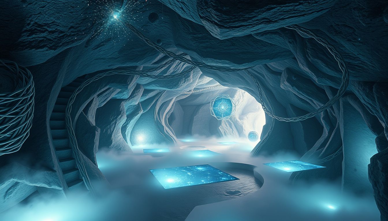 Das ungewöhnliche Licht im Keller symbolisiert verborgene Einsichten und Erkenntnisse.
