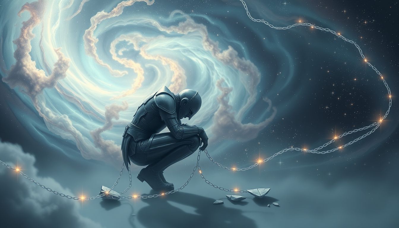 Der knappe Traum symbolisiert innere Schuld und Selbstzweifel.