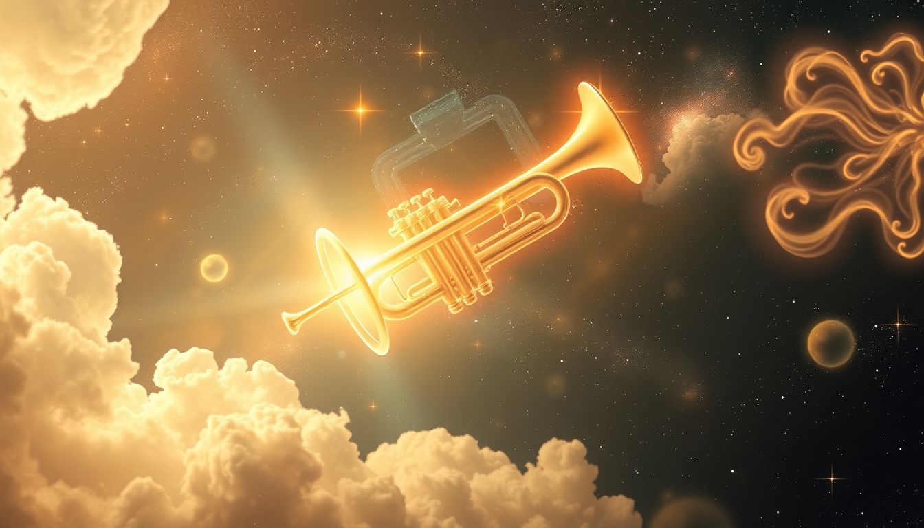 Im Traum friedliche Trompetenklänge symbolisieren Harmonie und Hoffnung.