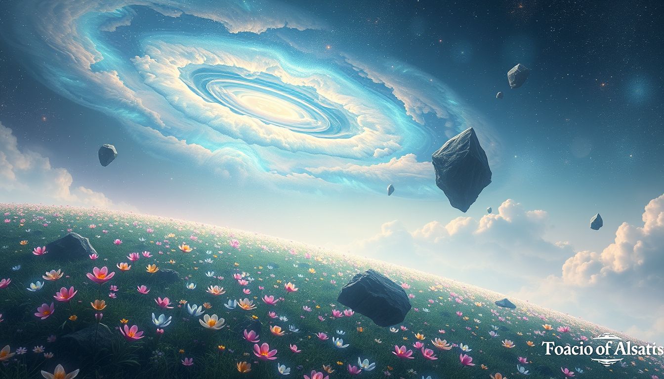 Ein Hochplateau voller Blumen symbolisiert inneren Frieden und Wachstum.