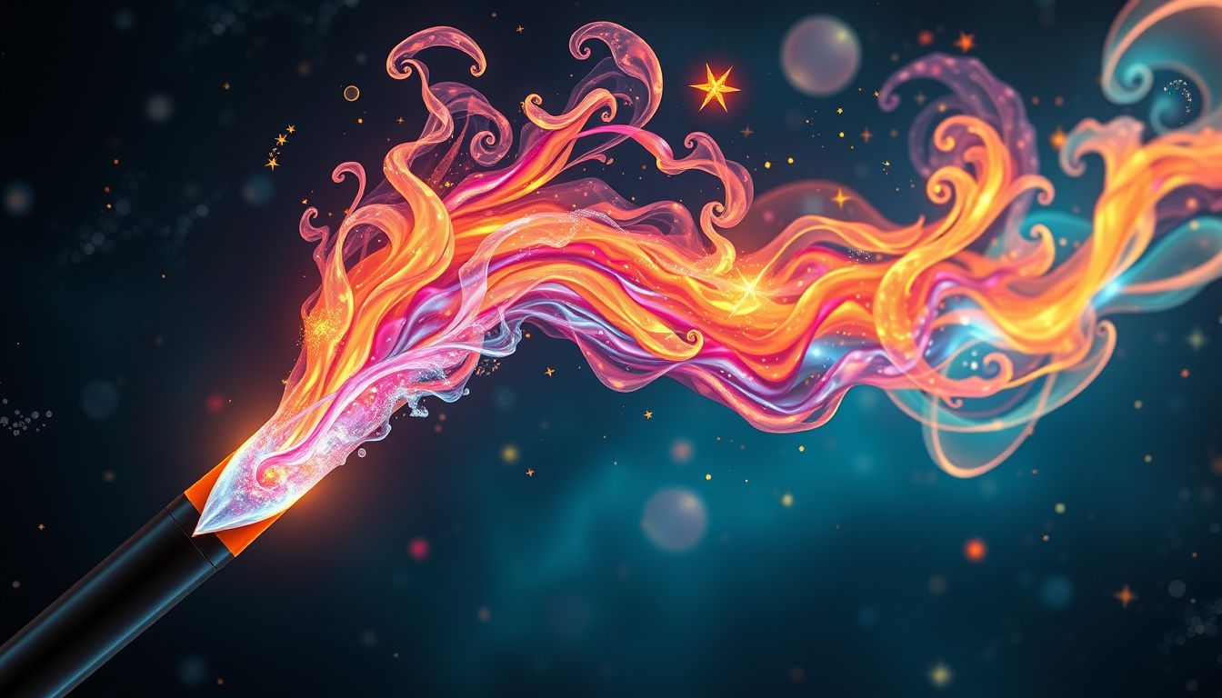 Bunte Tinte symbolisiert kreative Ausdruckskraft und vielseitige Ideen.