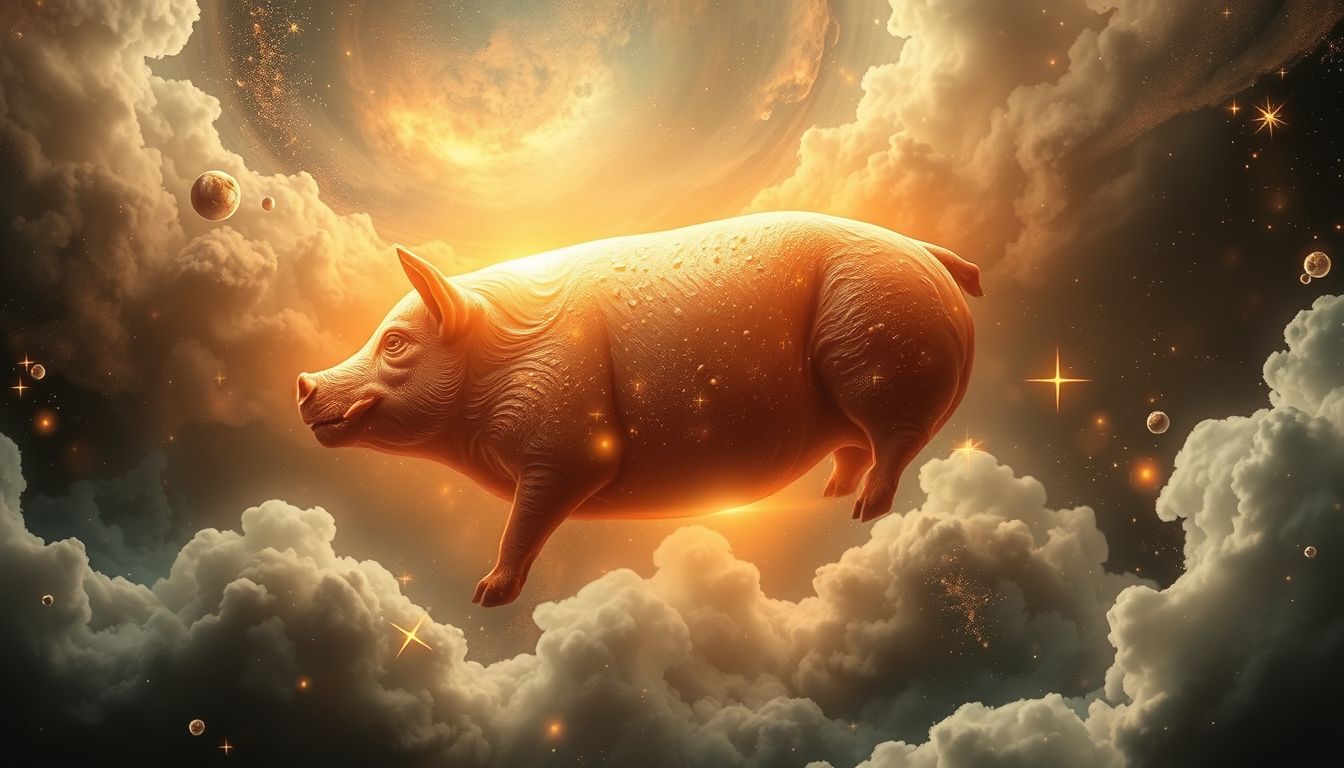 Im Weltraum träumen Schweinebraten symbolisiert unerwartete Chancen und Abenteuer.