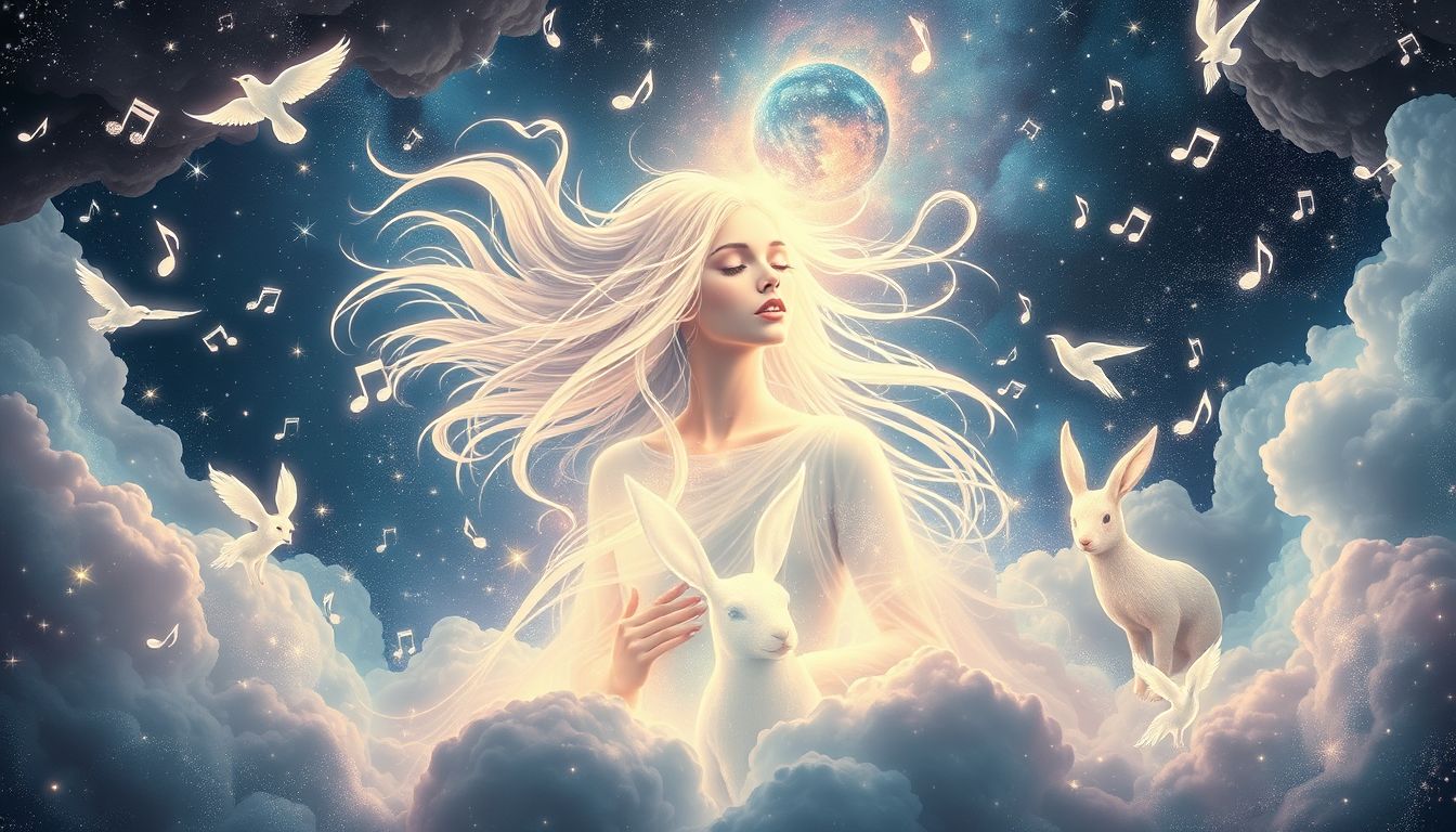 Traum 17 symbolisiert Harmonie zwischen Künstler und tierischer Natur.