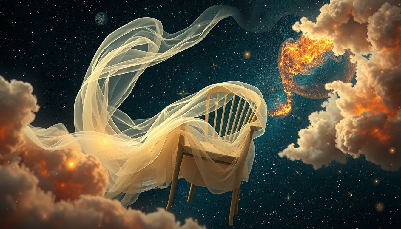 Das Verstecken eines Gartenstuhls symbolisiert verborgenes Bedürfnis nach Ruhe.