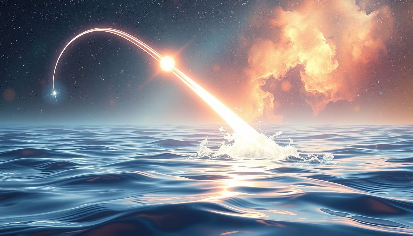 Geschosse, die ins Wasser schlagen, symbolisieren emotionale Befreiung im Traum.
