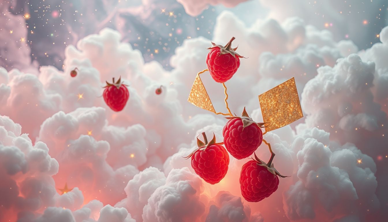 Traum 17 symbolisiert Wohlstand und süße Lebensfreude durch Himbeeren.