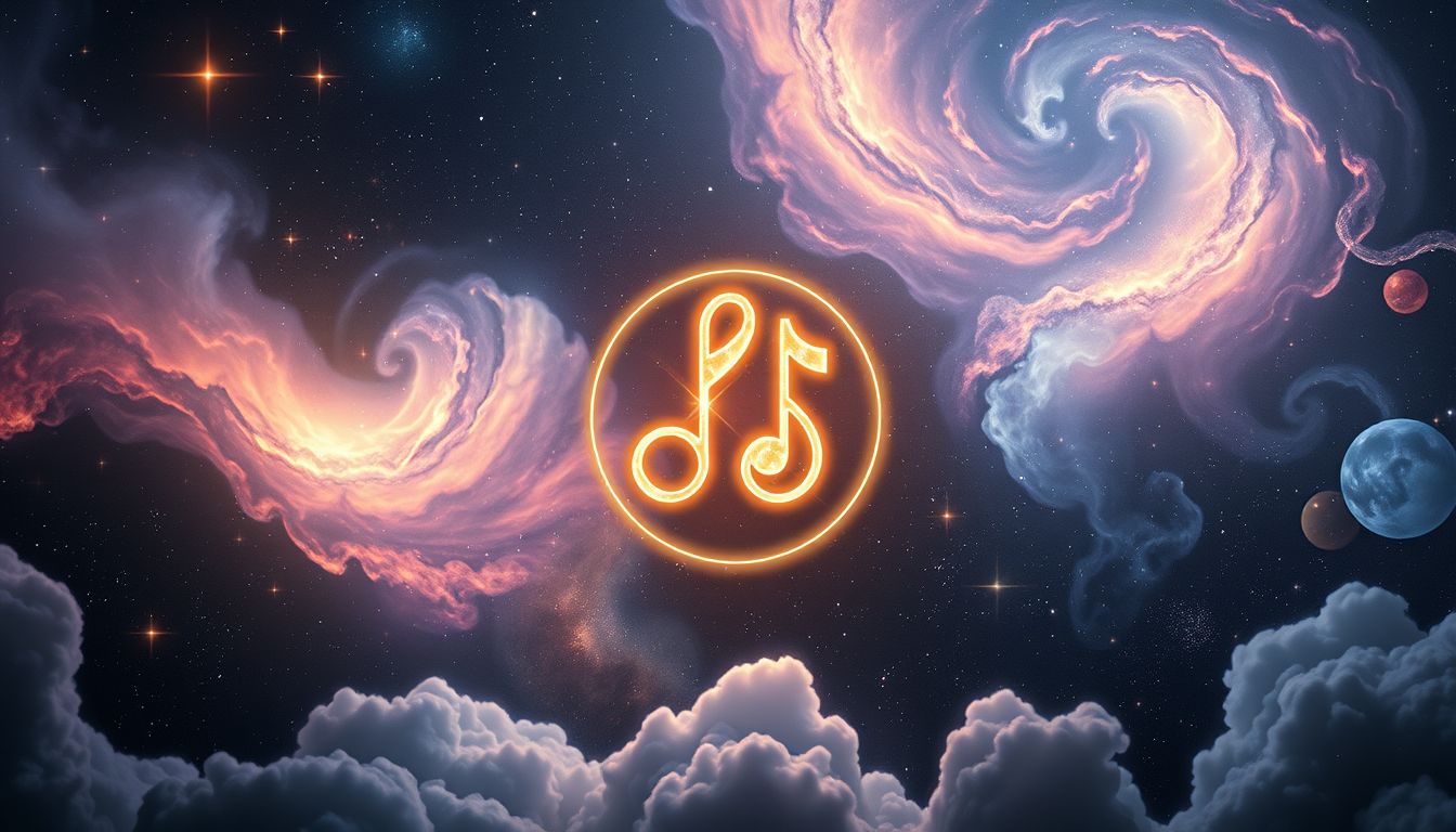 Ein Band-Logo im Traum symbolisiert individuelle kreative Identität und Ausdruck.